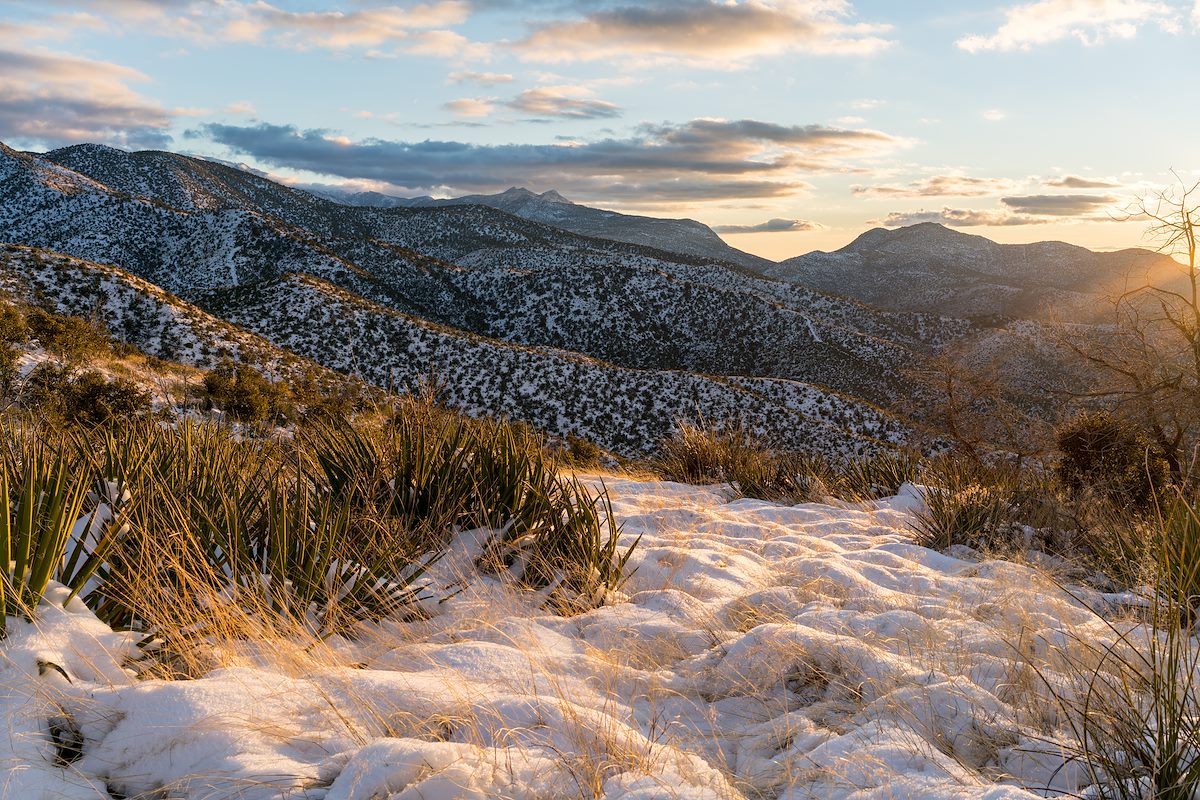 2016 January Sunset in the Snow near the Oracle Ridge Trail 01