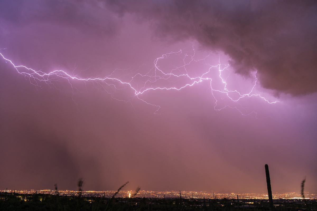 2016 July Lightning from the Pima Canyon Trail