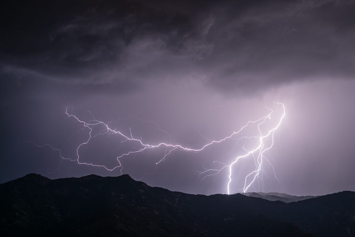 2016 July Lightning over Samaniego Ridge from the Golder Ranch Area 02