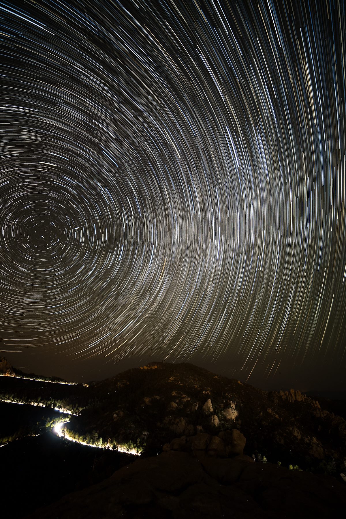 2016 June Trails and Shooting Star over Green Mountain