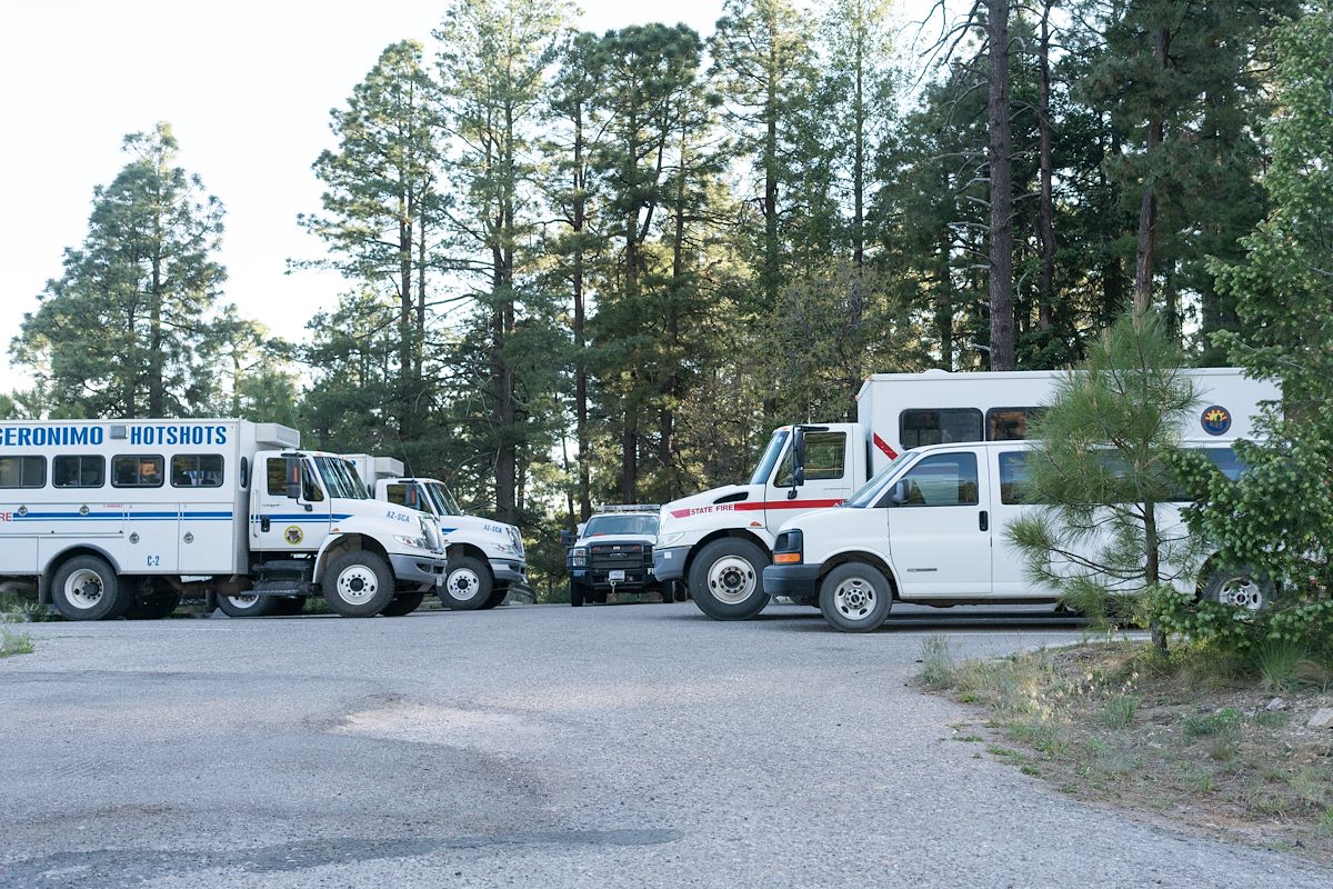 2016 May Fire Vehicles at the Box Camp Trailhead for the Montrose Fire