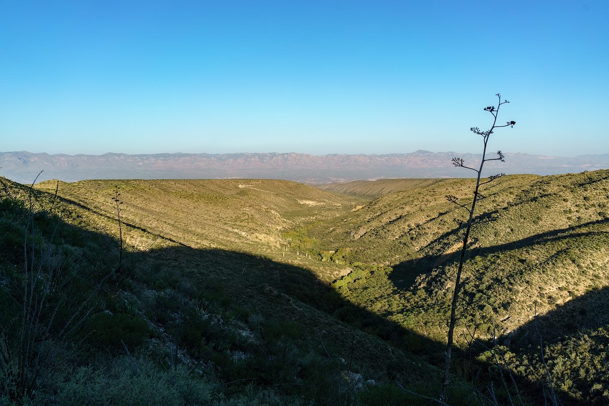 2016 October Looking down Alder Canyon from the road out from Juan Spring