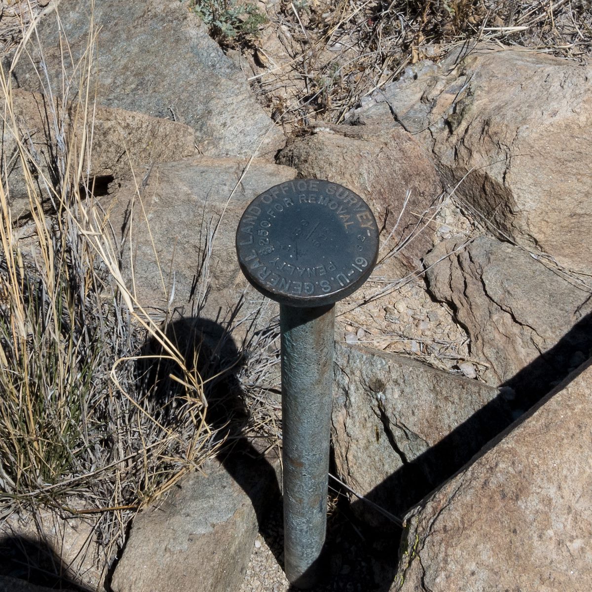 2017 April USGS Marker along the Brush Corral Trail