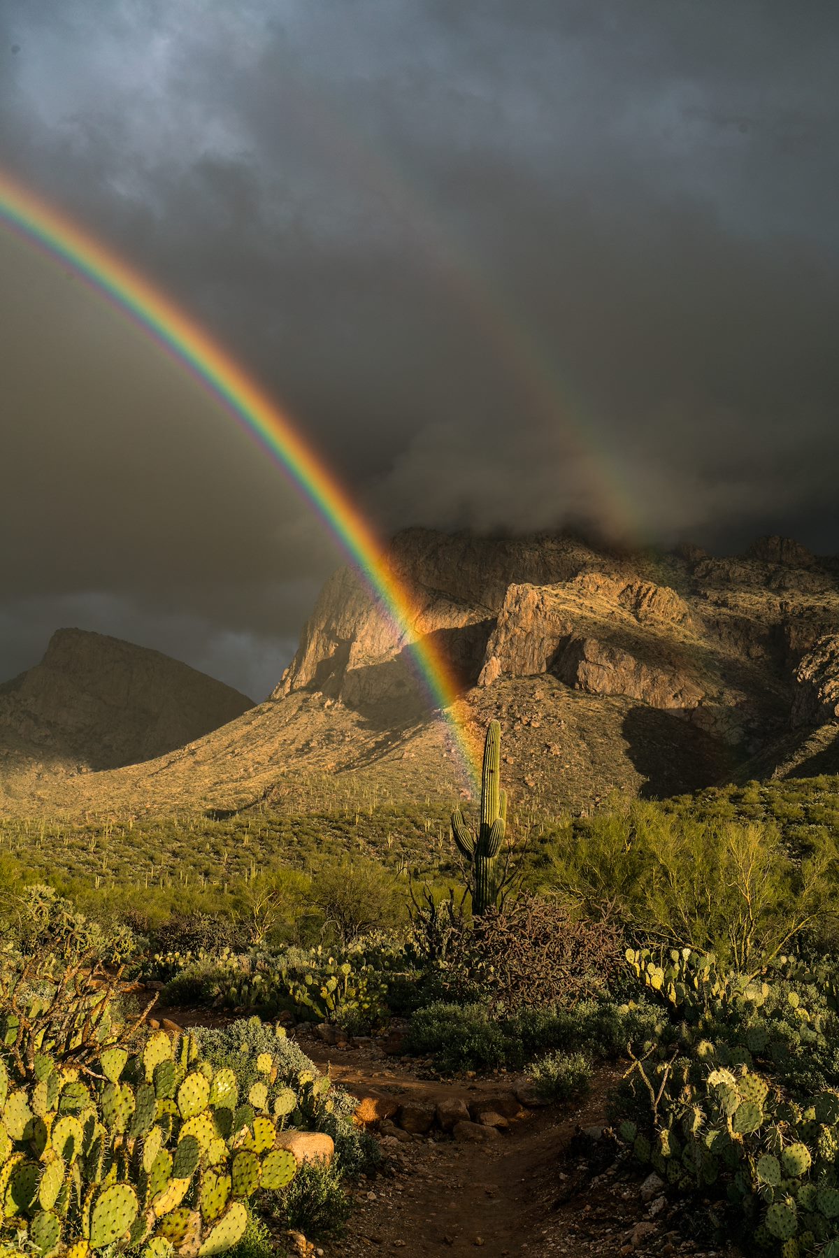 2017 February Double Rainbow in Font of Pusch Peak 02