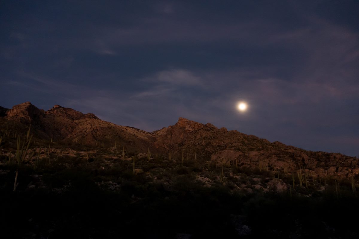 2017 February Moon over Pontatoc Ridge