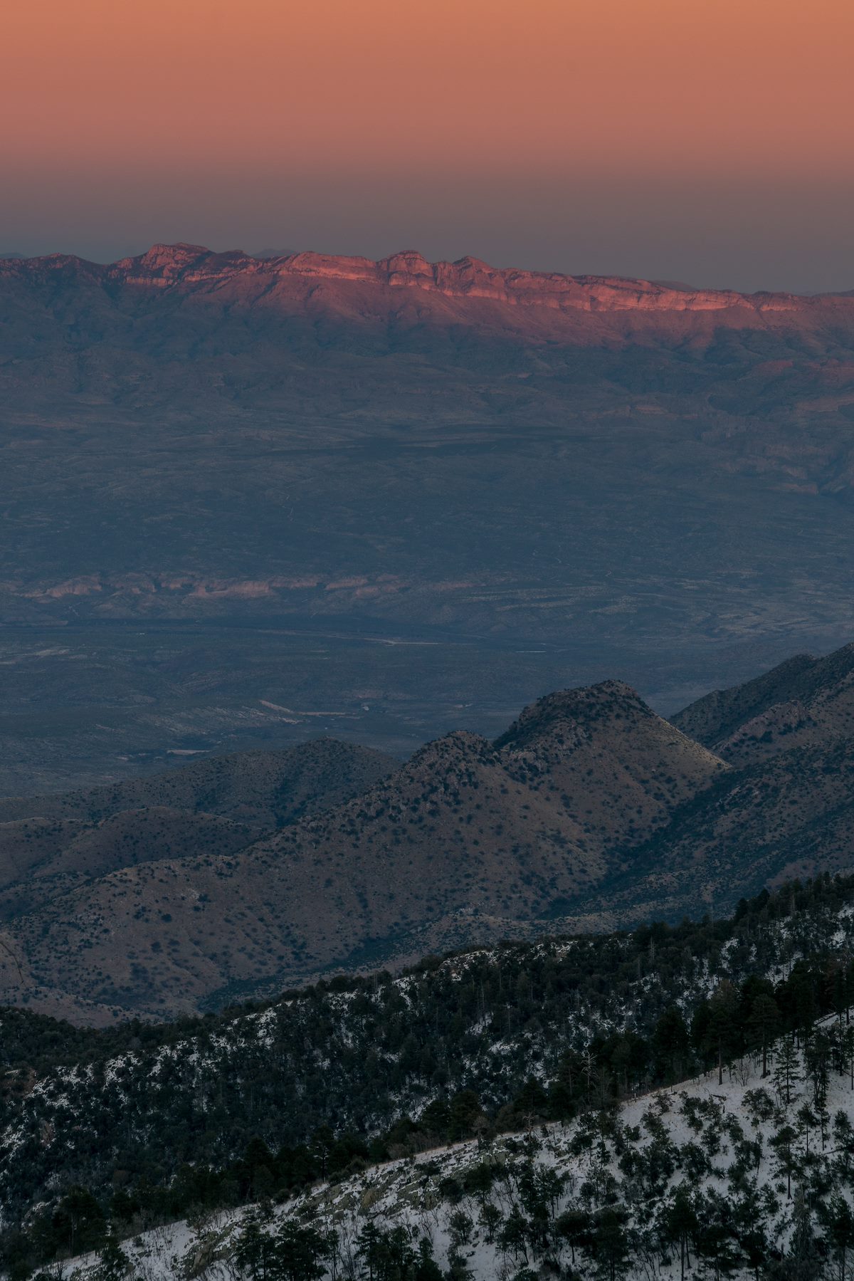 2017 January Last Light on the Galiuro Mountains