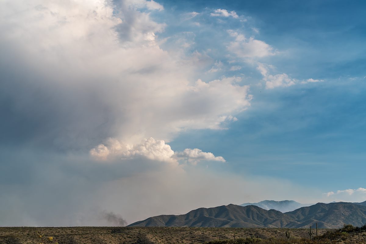2017 July A Small Plume of Dark Smoke East of Evans Mountain