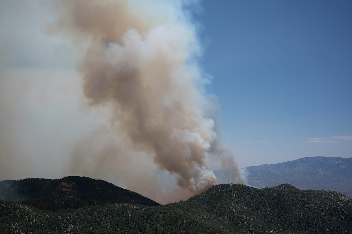 2017 July Burro Fire approaching a ridge near Guthrie Mountain
