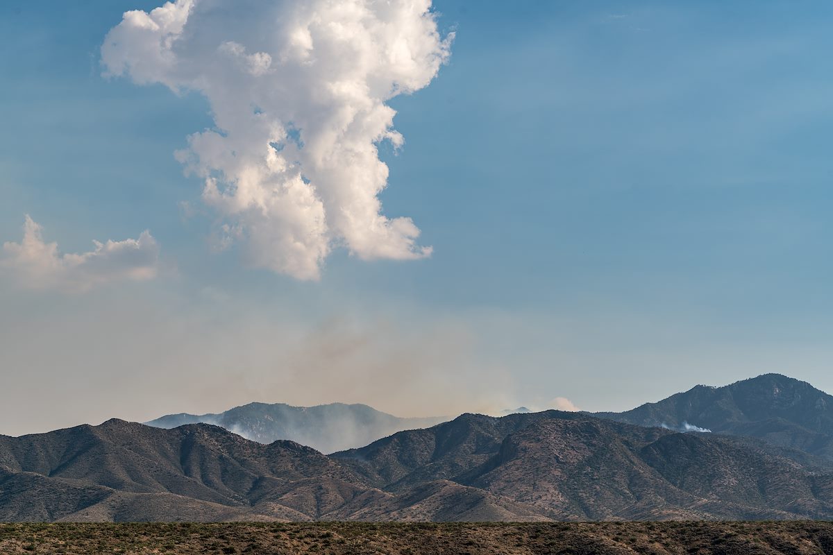 2017 July Burro Fire behind the Evans Mountain Ridge