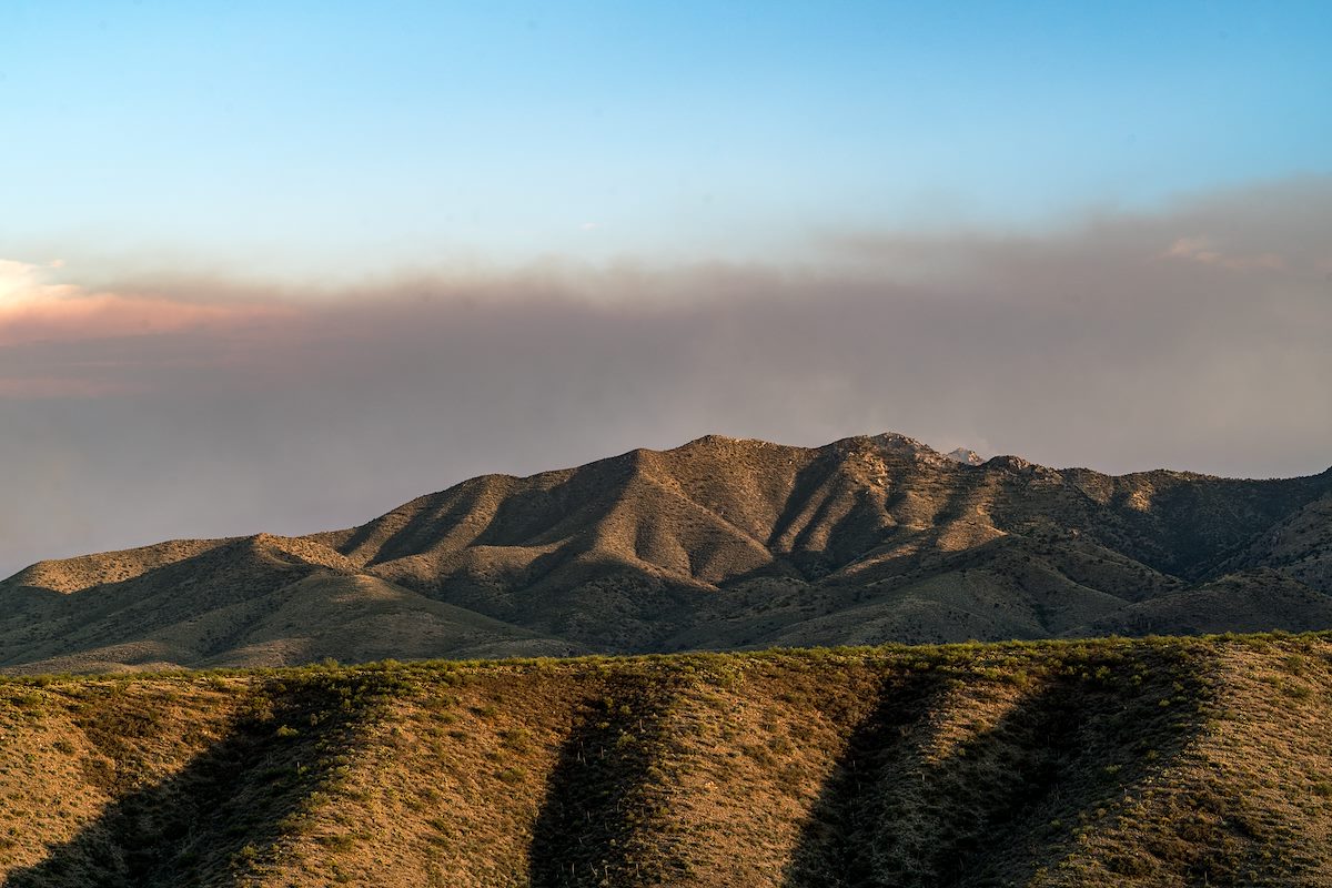 2017 July Burro Fire Smoke above Evans Mountain