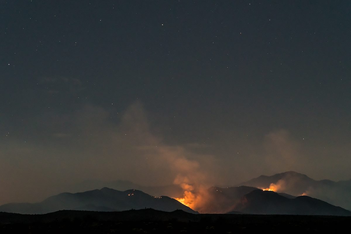 2017 July Burro Fire with Green Mountain in the Background