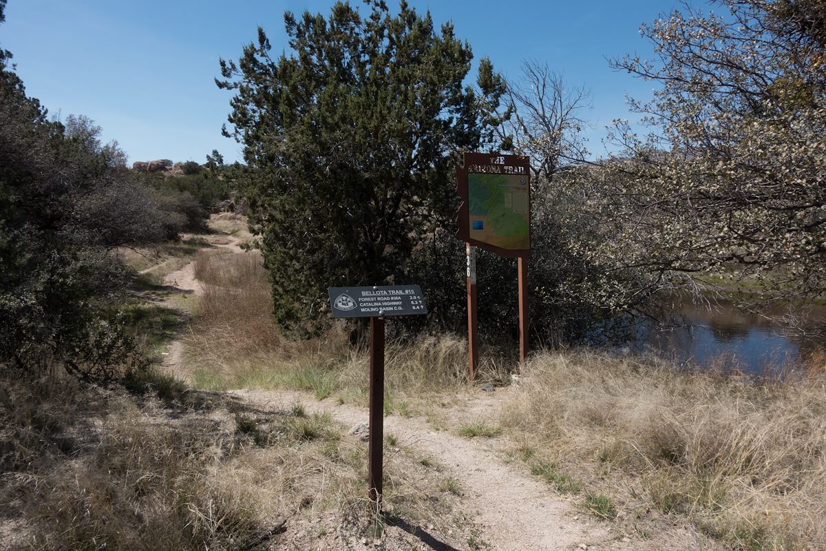 2017 March Arizona Trail The Lake Signs on the Bellota Trail