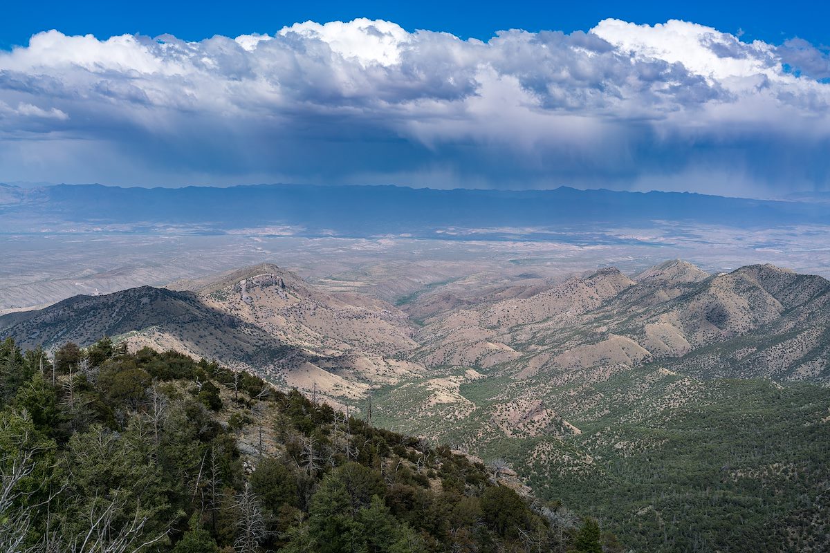 2017 May Looking Down into Peck Basin and Edgar Canyon