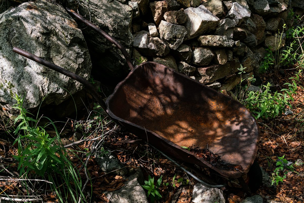 2018 August Abandoned Wheelbarrow near Catalina Camp