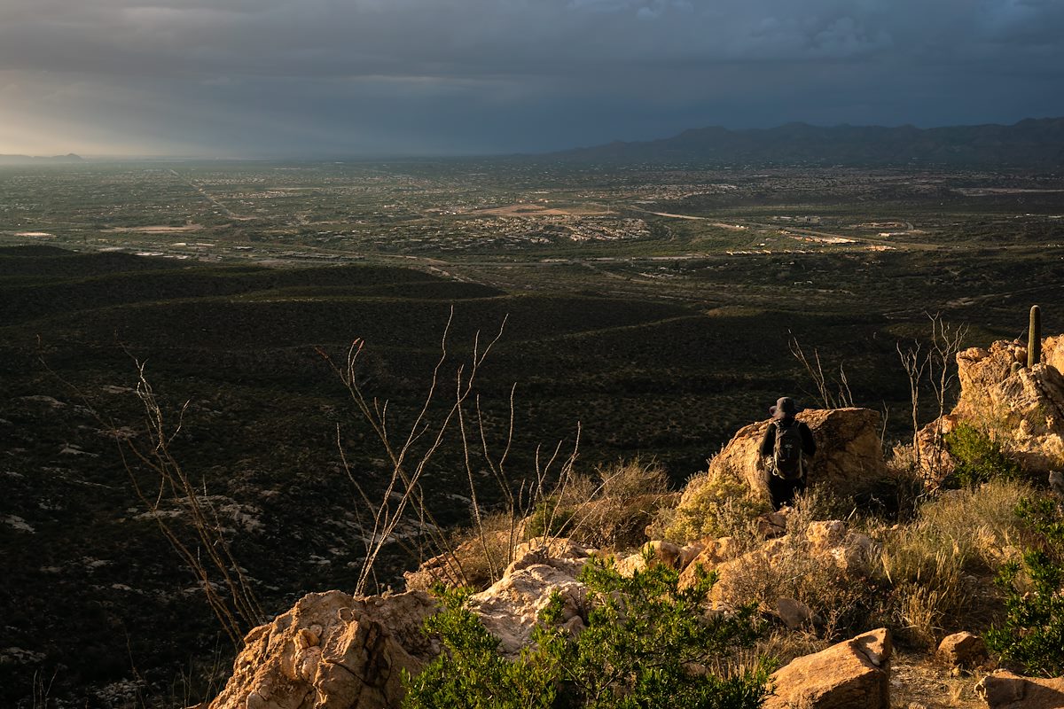 2018 December Alison on the Trail down from Buster Mountain