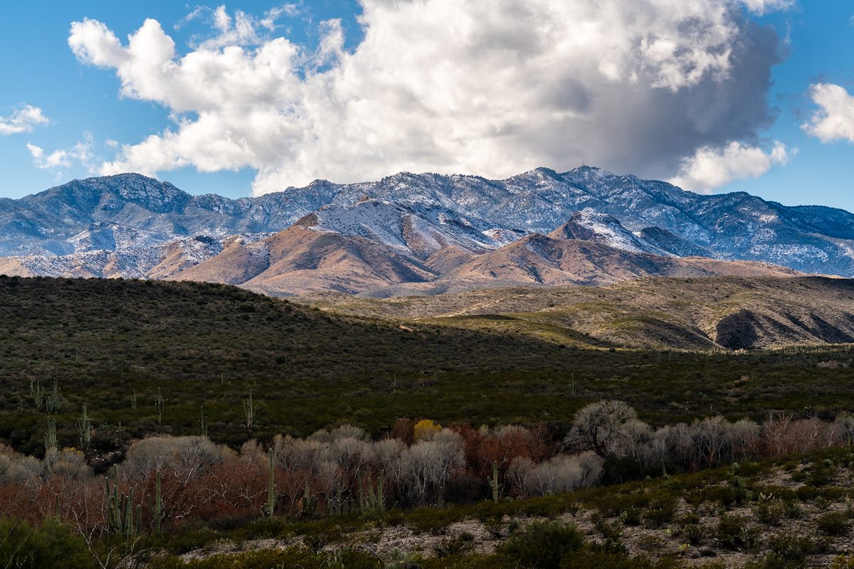 2018 December Looking across Edgar Canyon to the Santa Catalina Mountains