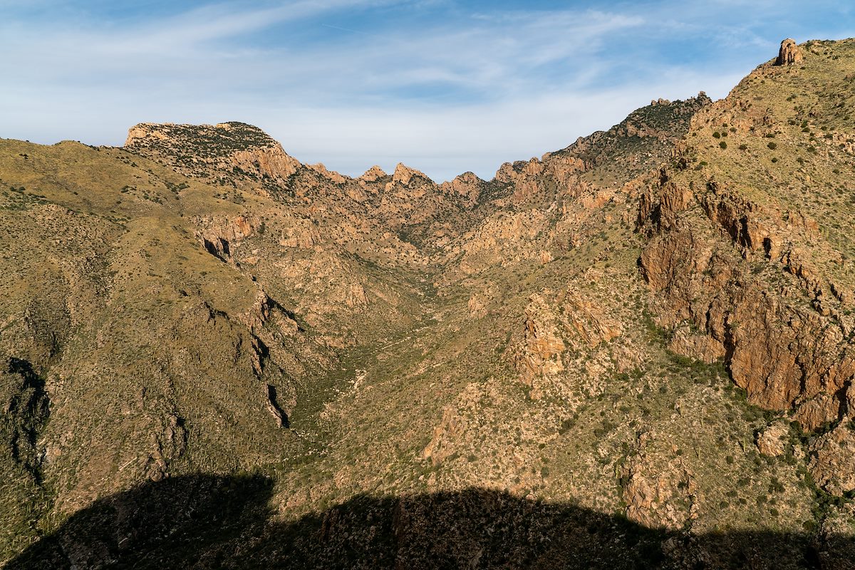 2018 December Looking up Pima Canyon from the Rosewood Point Area