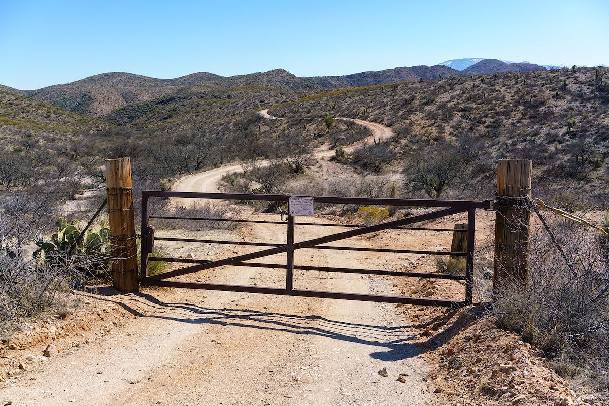 2018 February Gate Marking Private Property off the Brush Corral Road