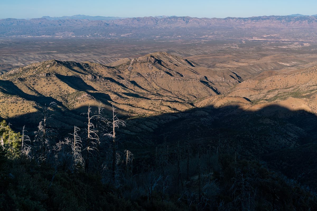 2018 February Looking down on Edgar Canyon from Point 7556