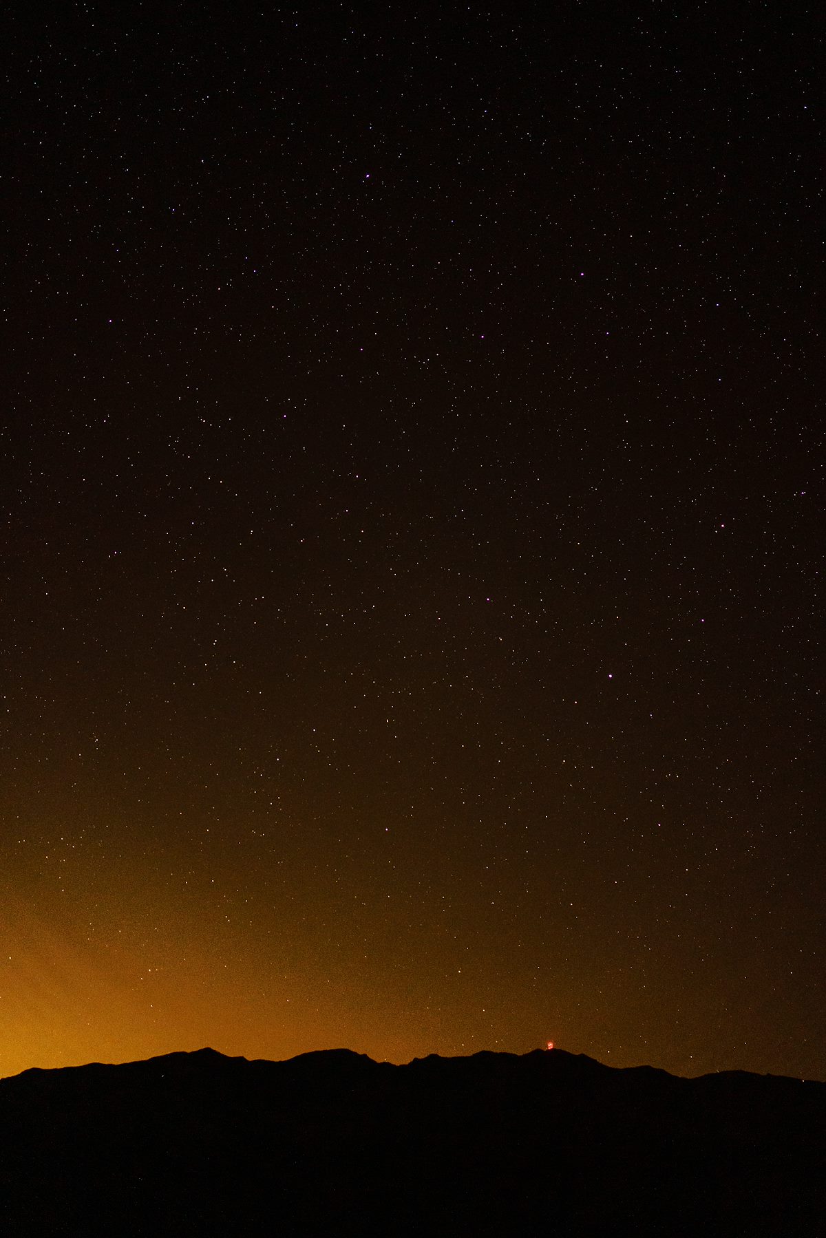 2018 February Mount Bigelow Stars and the Glow from Tucson from the edge of Buehman Canyon