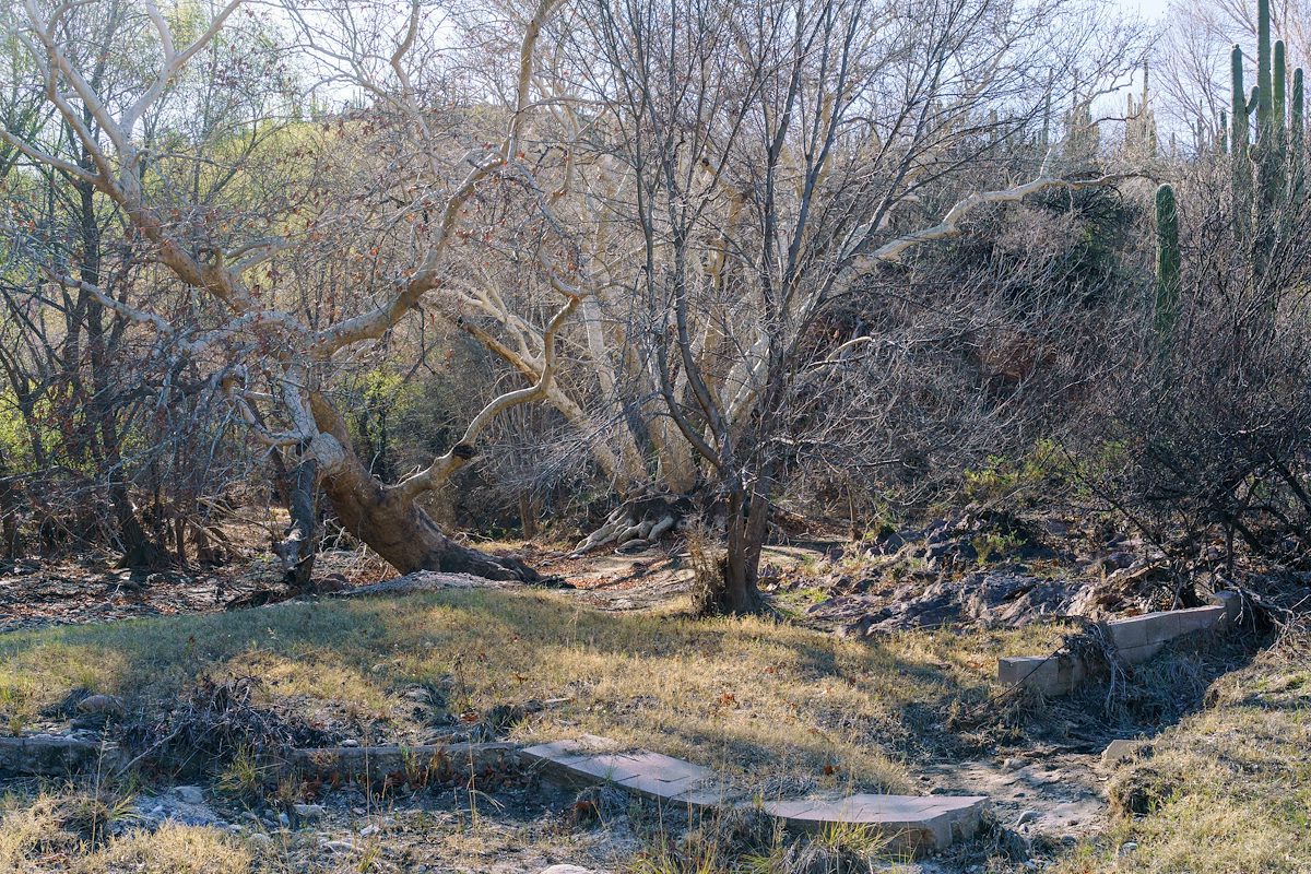 2018 February Old construction in Buehman Canyon where a side canyon enters