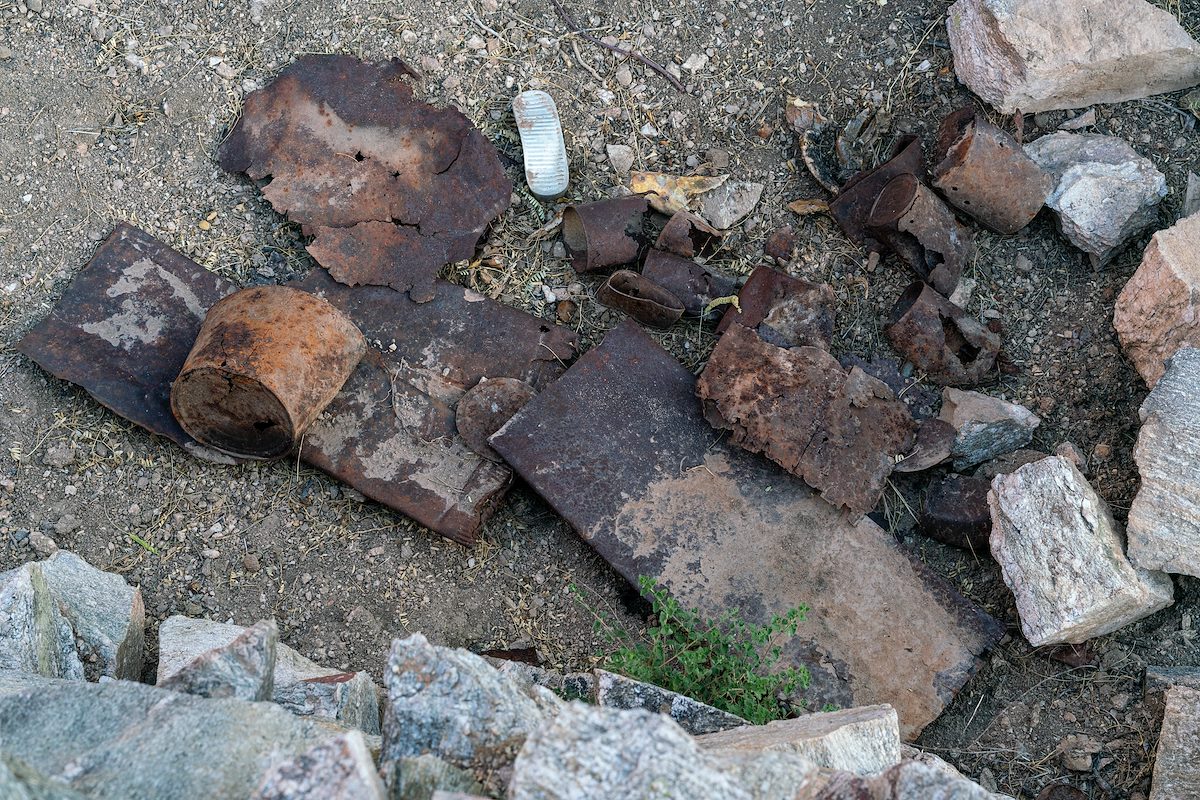 2018 May Rusting Metal below the platform in Pontatoc Canyon