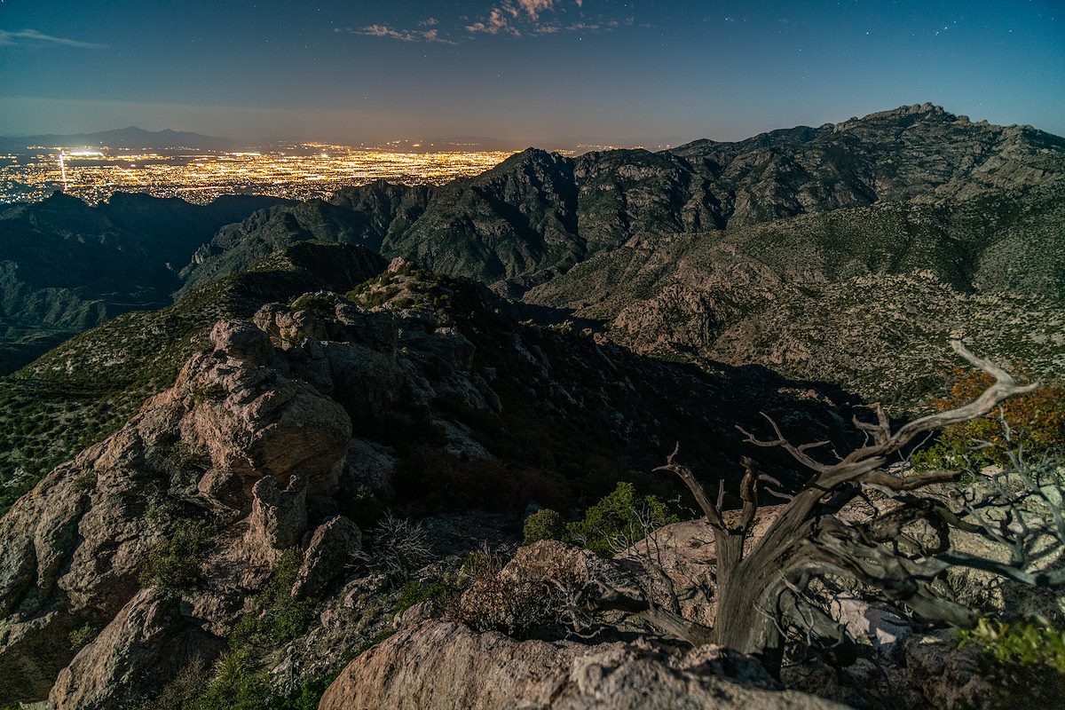 2019 April City Lights and Cathedral Rock from Brinkley Point