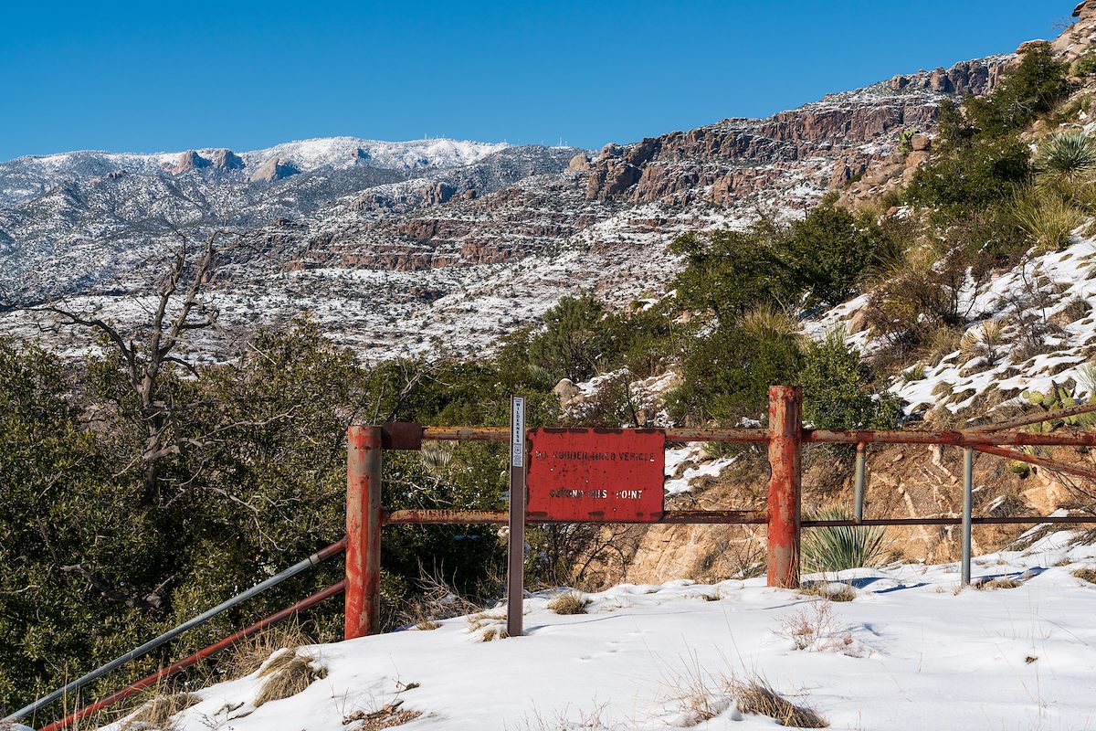 2019 December Shreve Saddle and frozen Mount Lemmon
