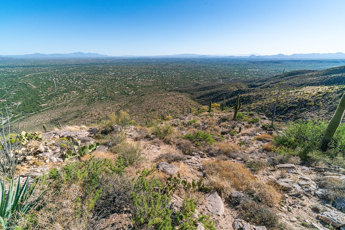 2019 May Looking down into Tucson from the Mercer Markers