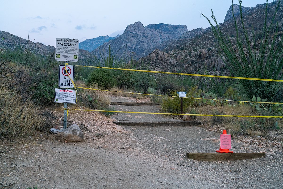 2020 August Bighorn Fire Trail Closure on the Romero Canyon Trail out of Catalina State Park