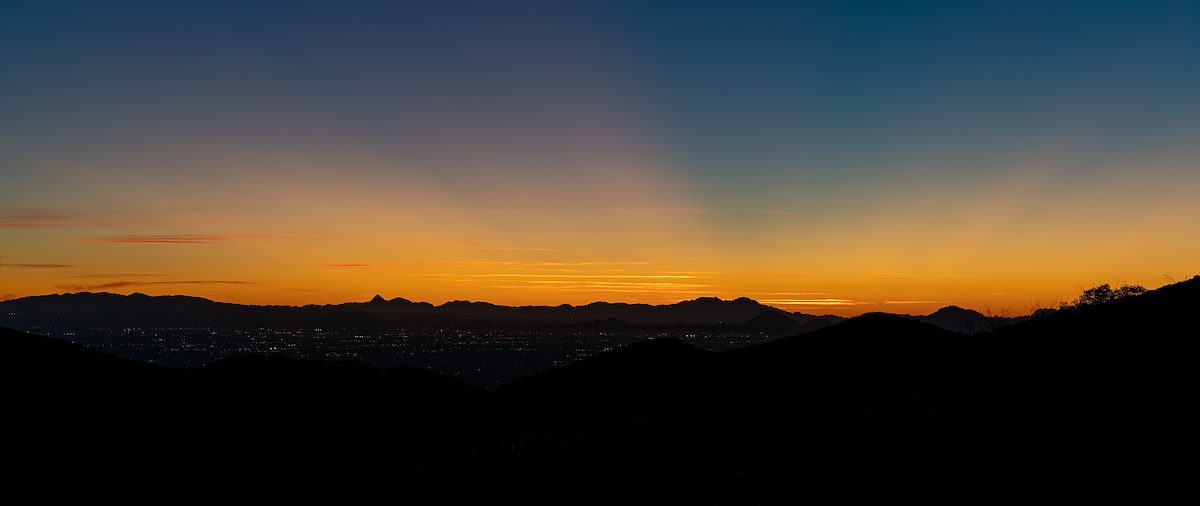 2020 January First lights in Tucson just after sunset on Point 4194
