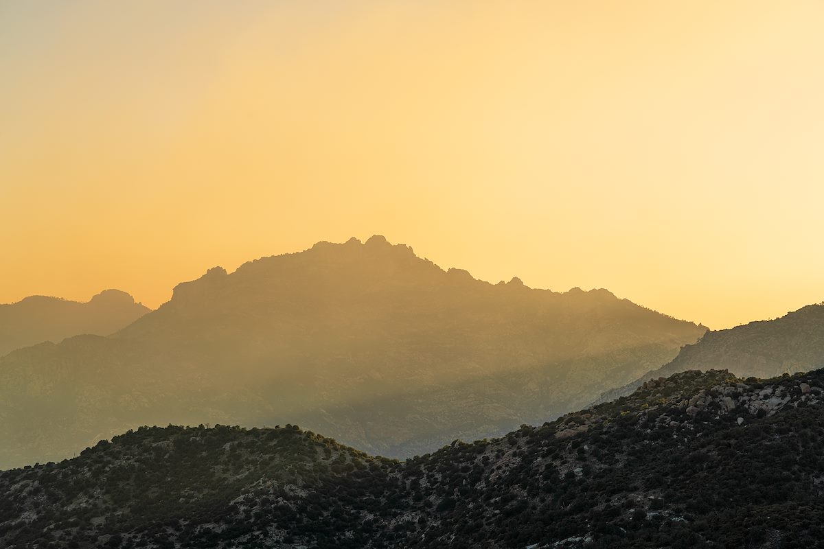 2020 June Cathedral Rock at Sunset Surrounded by Bighorn Fire Smoke