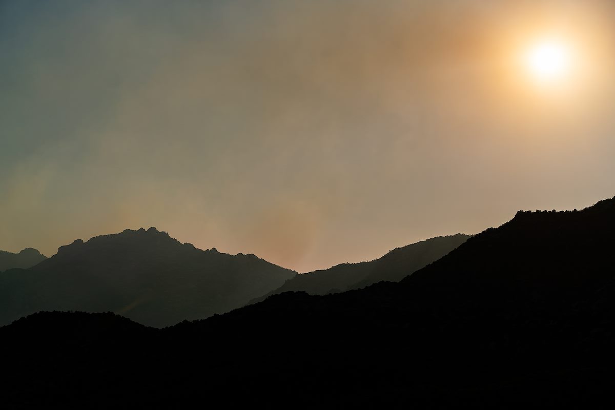 2020 June Sun muted by smoke from the Bighorn Fire