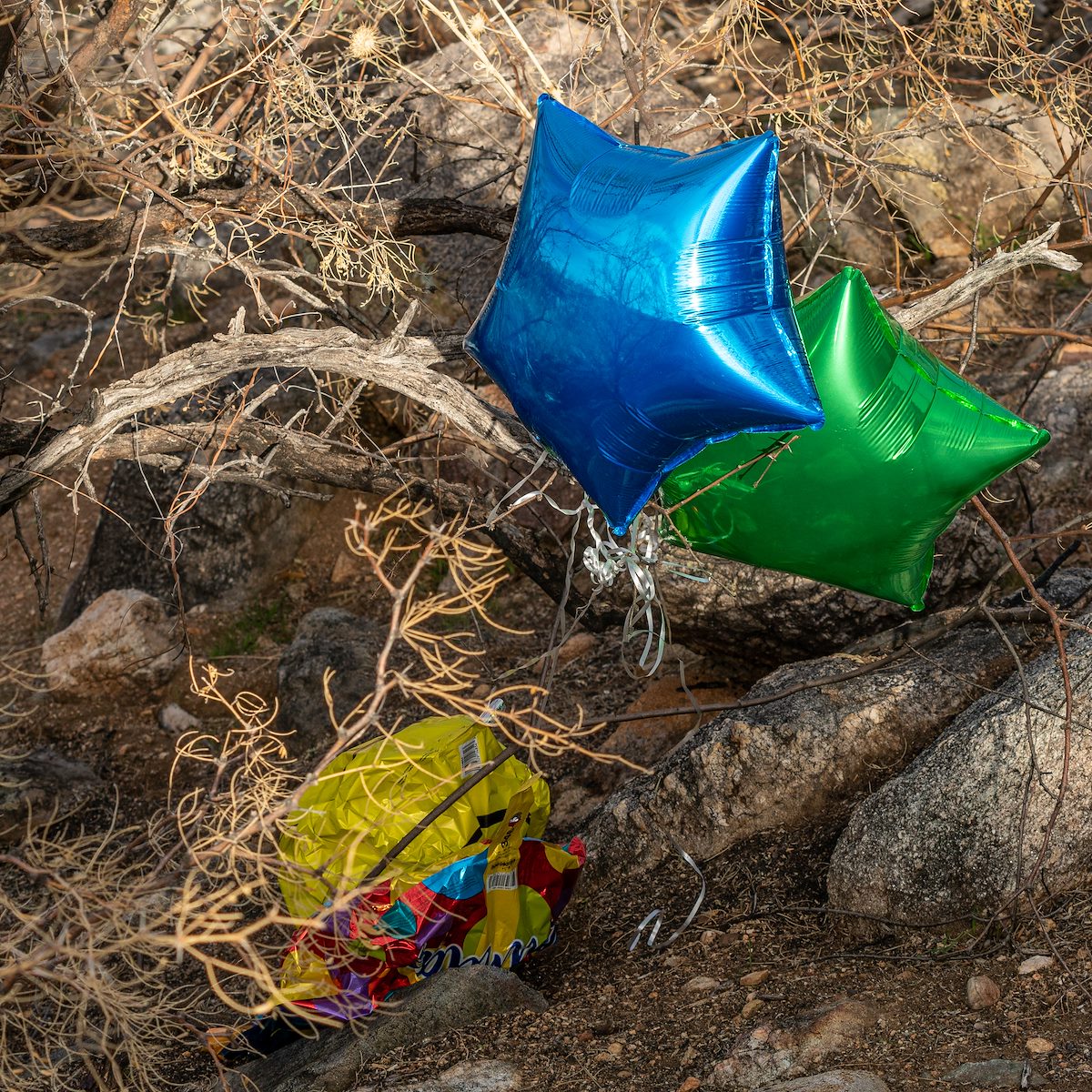 2021 February Balloon Trash on the edge of Cargodera Canyon