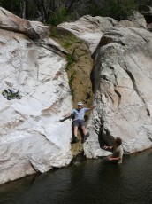 0705 Adam Sliding in Spencer Canyon
