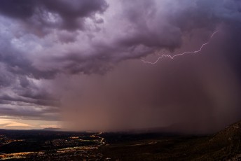 1408 Lightning and Lights from the First Overlook off the Pusch Peak Trail